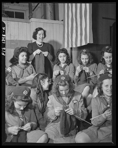 Untitled photo, possibly related to: New Bedford, Massachusetts. Girl Scouts of Portuguese descent