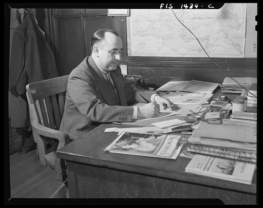 Untitled photo, possibly related to: New Bedford, Massachusetts. Editor of Portuguese newspaper