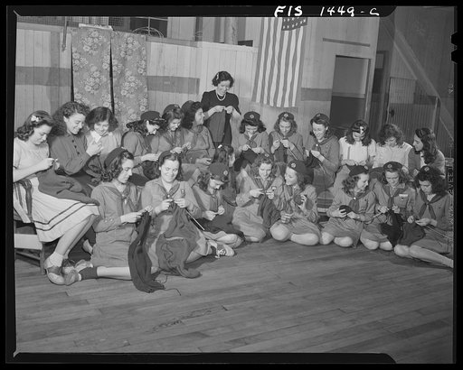 Untitled photo, possibly related to: New Bedford, Massachusetts. Portuguese Girl Scouts