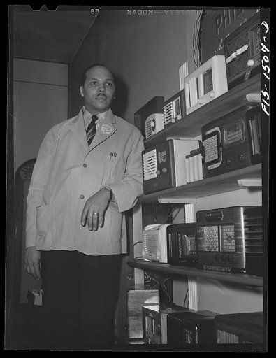 Mr. William H. Green, owner of radio and electrical store on 47th Street near Indiana Avenue, Chicago, Illinois. Mr. Green has been in the radio business for nine years in the same store