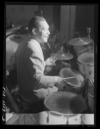 Chicago, Illinois. "Red" Sounders [i.e. Saunders], drummer, at the Club DeLisa