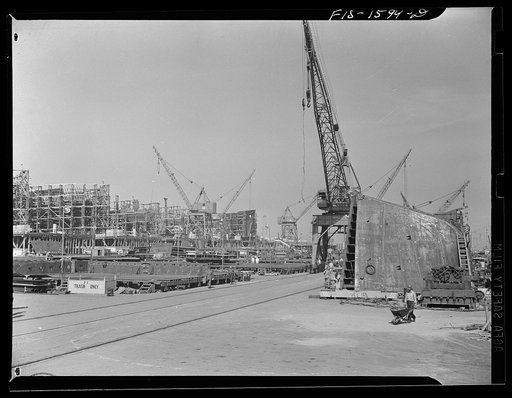 California Shipbuilding Corporation, Wilmington, California. General view of the assembly line