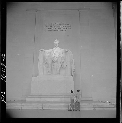 Washington, D.C. Negro boys admiring the Lincoln Memorial
