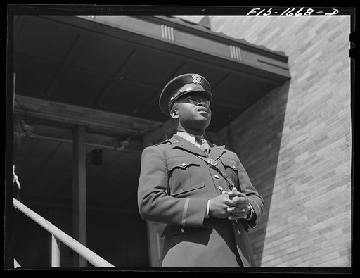 Chaplain George W. Williams, addressing students at a Negro elementary school in Indianapolis. Chaplain Williams comes from Sumter, South Carolina, where his father is a minister