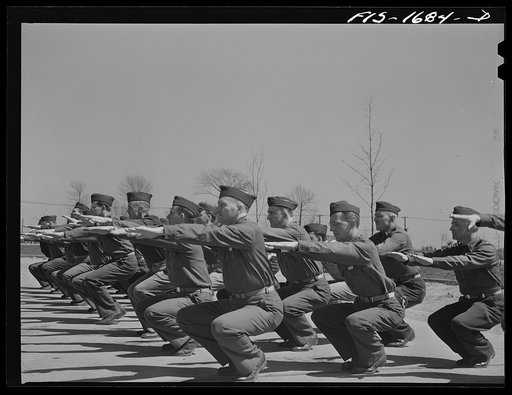 Setting up exercises at the U.S. Army chaplain school. Fort Benjamin Harrison, Indiana