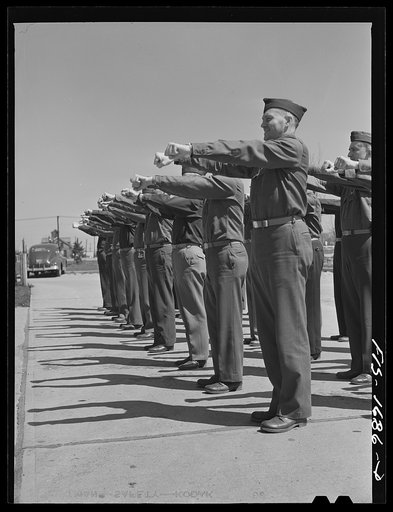 Setting up exercises at the U.S. Army chaplain school. Fort Benjamin Harrison, Indiana