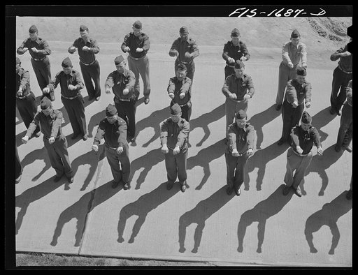 Untitled photo, possibly related to: Setting up exercises at the U.S. Army chaplain school. Fort Benjamin Harrison, Indiana