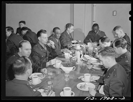 At the mess table in the U.S. Army chaplain school. Fort Benjamin Harrison, Indiana