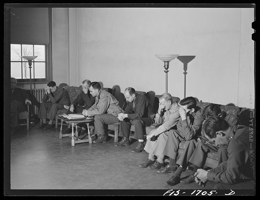 Protestant chaplains observe a fifteen minute devotional period every morning at 8:15. U.S. Army chaplain school, Fort Benjamin Harrison, Indiana
