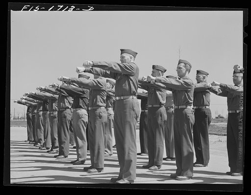 Setting up exercises at the U.S. Army chaplain school. Fort Benjamin Harrison, Indiana