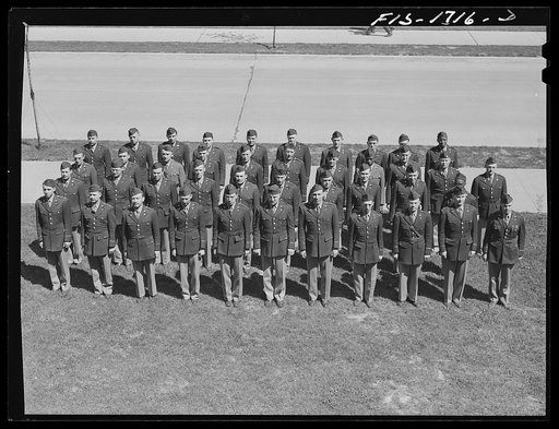 Chaplain school students in dress formation. U.S. Army chaplain school, Fort Benjamin Harrison, Indiana