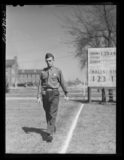Every chaplain must learn how to pace distances by counting the number of his paces over a measured hundred yard course. U.S. Army chaplain school, Fort Benjamin Harrison, Indiana