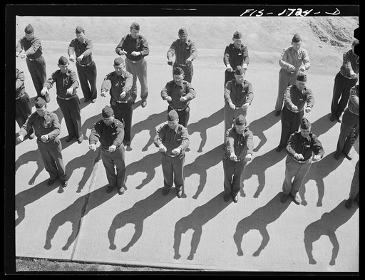 Setting up exercises at the U.S. Army chaplain school. Fort Benjamin Harrison, Indiana