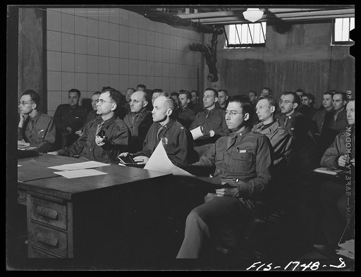 A class in map reading at the U.S. Army chaplain school. Fort Benjamin Harrison, Indiana