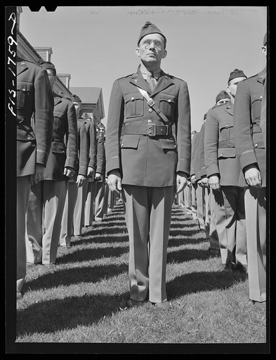 Students of the U.S. Army chaplain school, Fort Benjamin Harrison, Indiana in dress formation