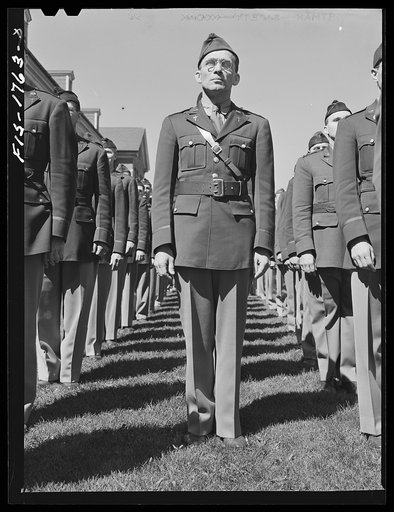 Untitled photo, possibly related to: Students of the U.S. Army chaplain school, Fort Benjamin Harrison, Indiana in dress formation
