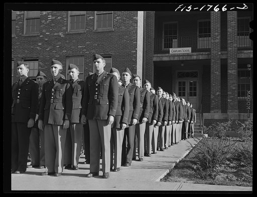 Students in dress formation. U.S. Army chaplain school at Fort Benjamin Harrison, Indiana