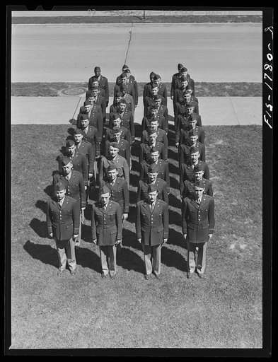 Students of the U.S. Army chaplain school, Fort Benjamin Harrison, Indiana in dress formation