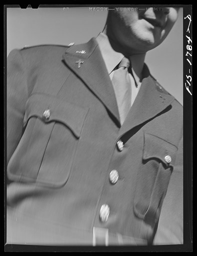 Untitled photo, possibly related to: Chaplain Dominic Ternan of New York City, Catholic, who is completing his course at the U.S. Army chaplain school. Fort Benjamin Harrison, Indiana