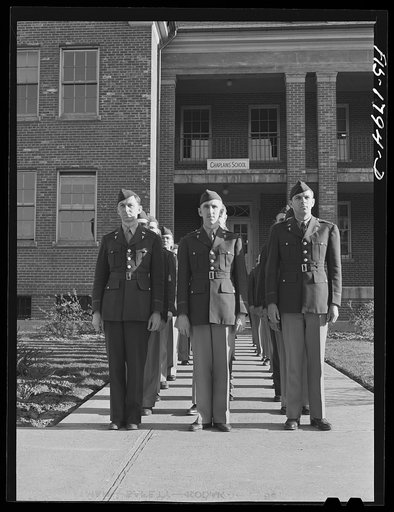 Students of the U.S. Army chaplain school, Fort Benjamin Harrison, Indiana in dress formation
