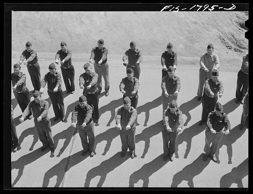 Untitled photo,possibly related to: Setting up exercises at the U.S. Army chaplain school. Fort Benjamin Harrison, Indiana