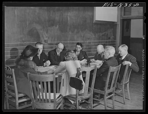 San Leandro, California. Meeting of the school board
