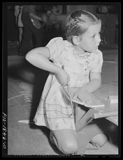 Untitled photo, possibly related to: Kindergarten children in a grade school of San Leandro, California. There are four public grade schools and one parochial school in the community