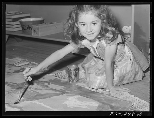 Untitled photo, possibly related to: Kindergarten children in a grade school of San Leandro, California. There are four public grade schools and one parochial school in the community