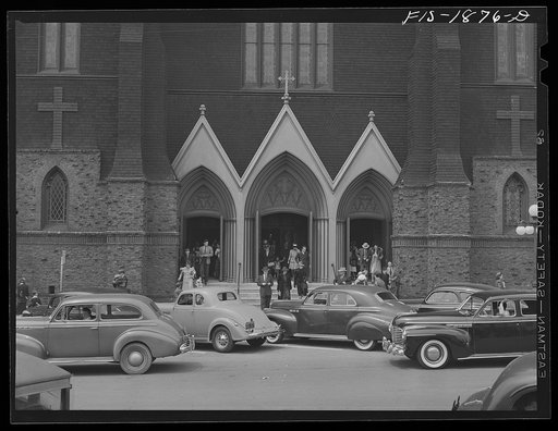 Entrance to the Italian Catholic church. Oakland, California