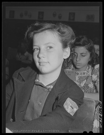 Girl of Portuguese descent who is pupil in San Leandro, California's grade school