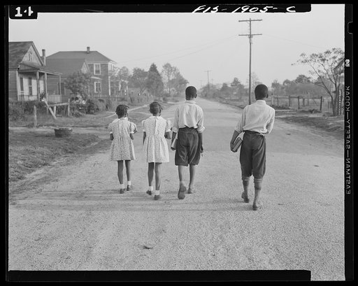 Newport News, Virginia. Negro shipyard worker's children on their way to school