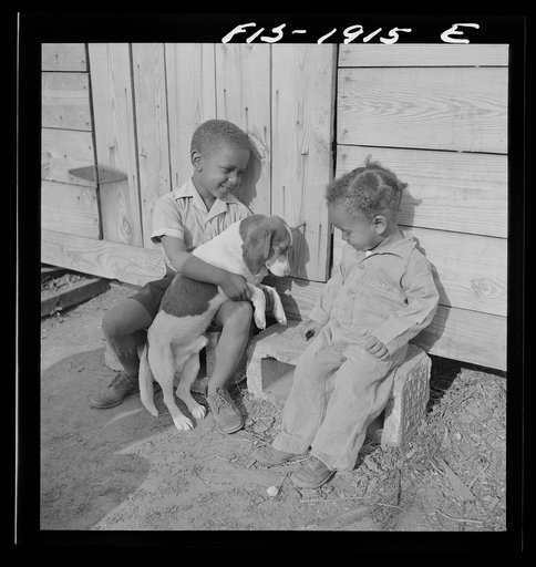 Newport News, Virginia. Two children of a Negro shipyard worker at his rural home