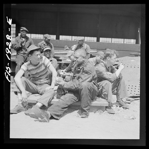 Untitled photo, possibly related to: Newport News, Virginia. Negro shipyard workers