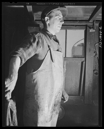 Provincetown, Massachusetts. John Russe, Jr., skipper and owner of the Frances and Marion drag trawler