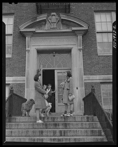 New Bedford, Massachusetts. Manuel Marcio's daughter on her way to school