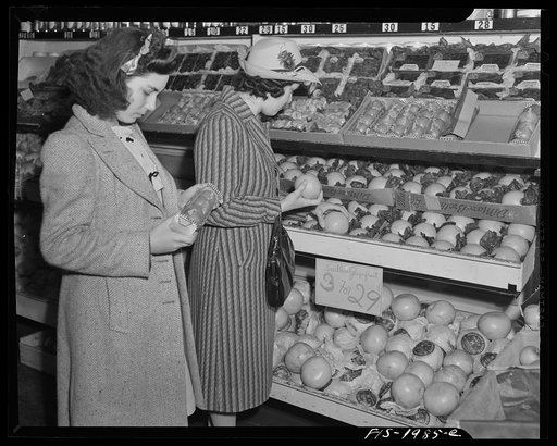New Bedford, Massachusetts. Mrs. Marcio and her daughter shopping