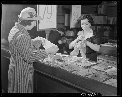 New Bedford, Massachusetts. Mrs. Marcio and her daughter shopping