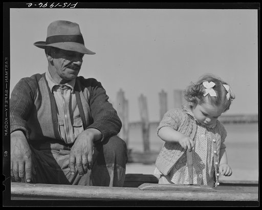 Provincetown, Massachusetts. Portuguese dory fisherman and his grandaughter
