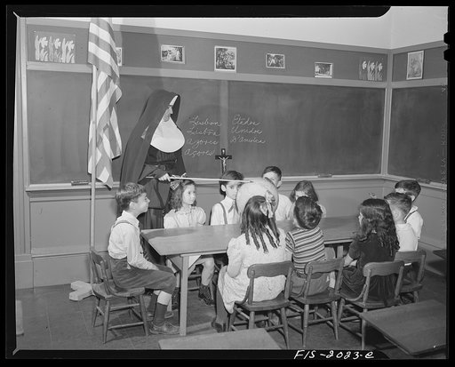 Untitled photo, possibly related to: New Bedford, Massachusetts. Roman Catholic Portuguese school