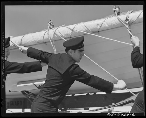 Race Point, Massachusetts. Portuguese boy, crewman in the U.S. Coast Guard