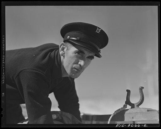 Race Point, Massachusetts. Portuguese surf boat crew, U.S. Coast Guard station