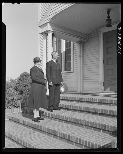 Untitled photo, possibly related to: Provincetown, Massachusetts. Portuguese dory fisherman and his wife and granddaughter on their way to Massachusetts