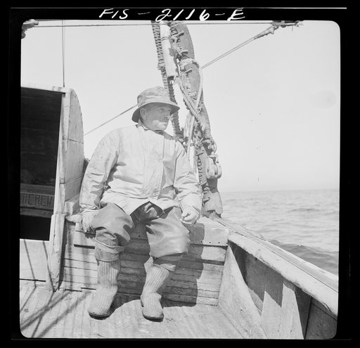 Provincetown, Massachusetts. Aboard the Francis and Marion, a Portuguese drag trawler, fishing off Cape Cod. Portuguese fisherman