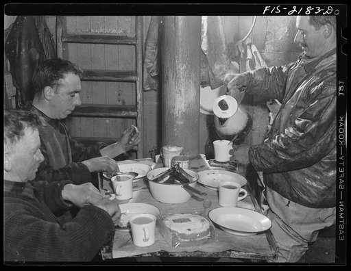 Provincetown, Massachusetts. Breakfast aboard the Portuguese trawler Frances and Marion