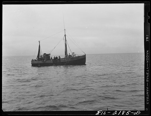 Cape Cod Bay, Massachusetts. Drag trawler