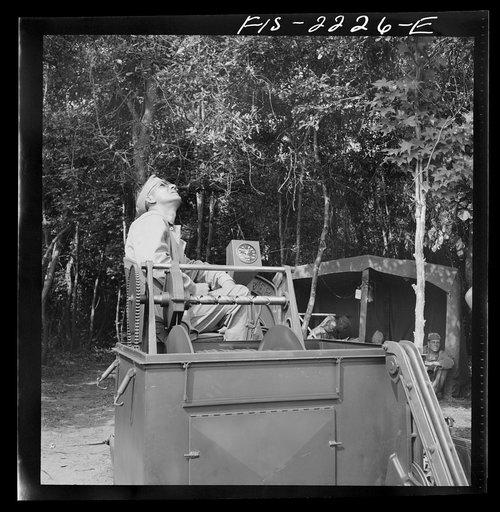 Untitled photo, possibly related to: Parris Island, South Carolina. Scenes and activities at the U.S. Marine Corps glider detachment training camp. A barrage balloon winch