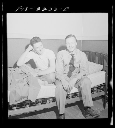 Parris Island, South Carolina. Instructors at leisure after a full day at the U.S. Marine Corps glider detachment training camp