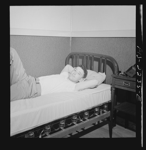 Parris Island, South Carolina. An instructor at leisure after a full day at the U.S. Marine Corps glider detachment training camp