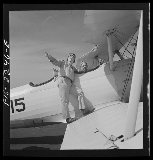 Untitled photo, possibly related to: Parris Island, South Carolina. U.S. Marine Corps glider detachment training camp. Trainees ready for flight