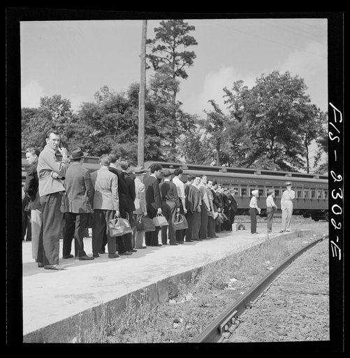 Parris Island, South Carolina. U.S. Marine Corps glider detachment training camp. Recruits on their way to the camp